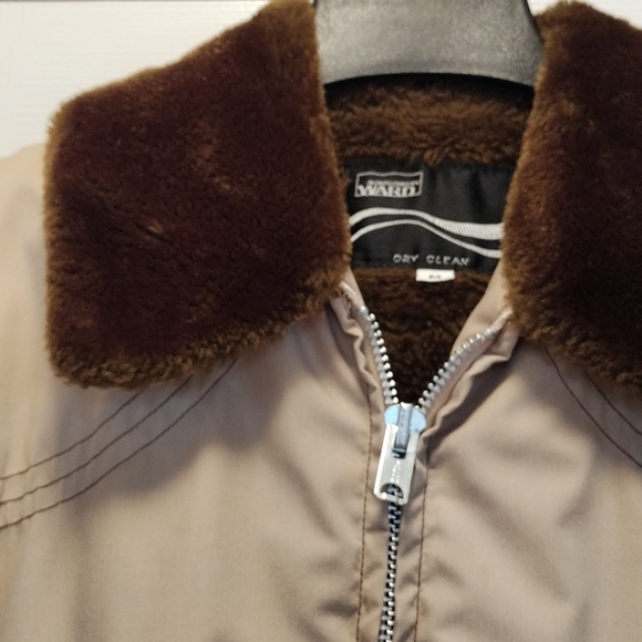 Montgomery Ward women's jacket zip up faux fur sherpa lined brown size Medium - Picture 4 of 16